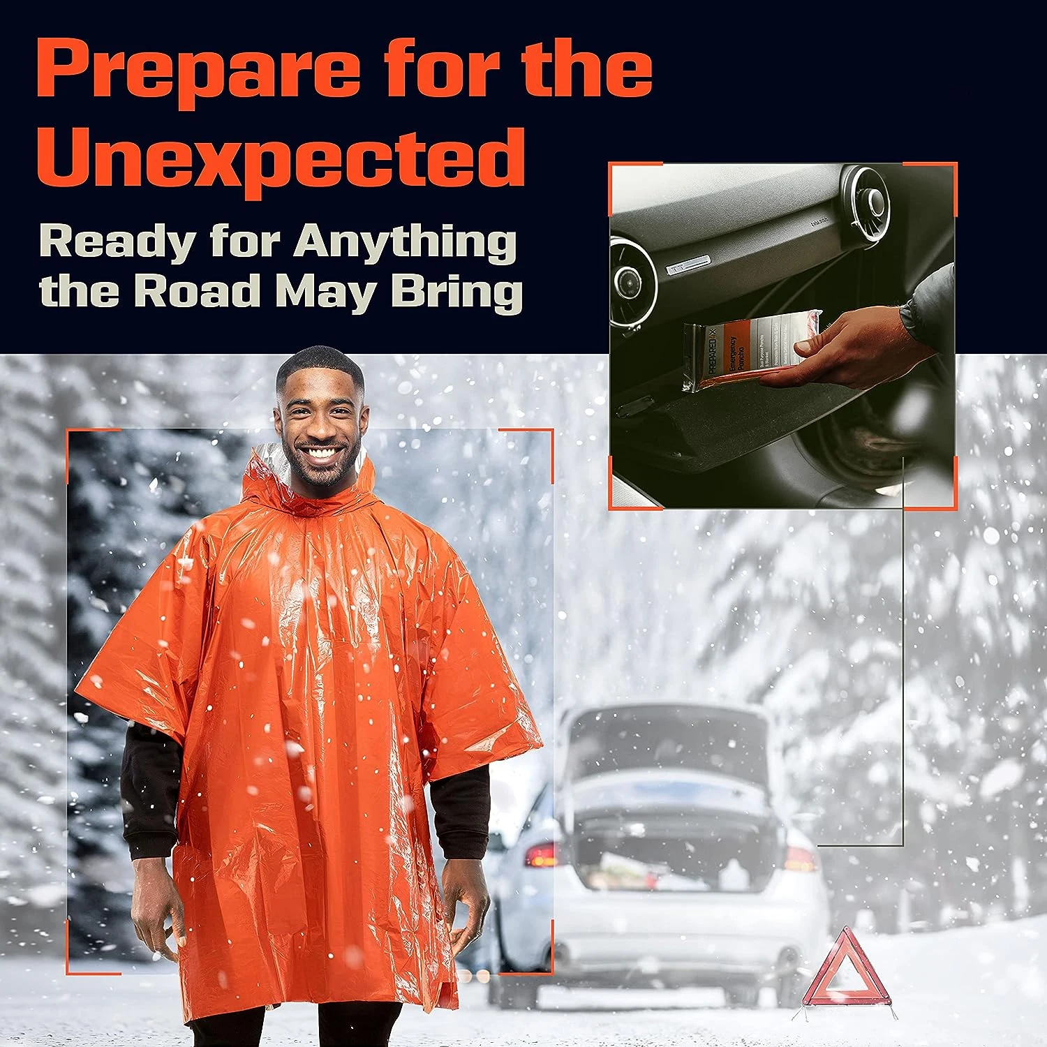 Emergency Rain Poncho Thermal Blanket Poncho Weather Proof Outdoor Survival Camping Gear Survival Gadgets thumbnail 3