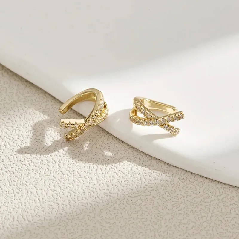 1pc 2024 Metal Zircon Ear Cuff Ear Clip for Women No Pierced C-Shaped Geometric Small Earcuff Ear Wrap Earcuff Clips Jewelry thumbnail 4