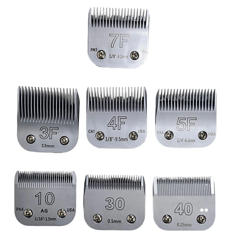 3F,4F,5F,7F,9#,10#,30#,40#,50# Detachable Pets Dogs Clipper Blade For Most Andis AG,AGC & BDC,Oster A5,Wahl KM Animals Clippers