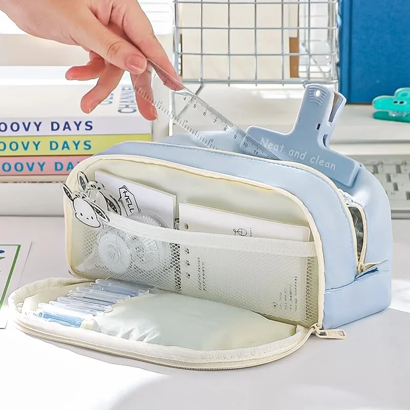 Stylish and Practical Pencil Bag with Large Capacity and Multiple Sections for Stationery Storage Pencil Case Back To School thumbnail 3
