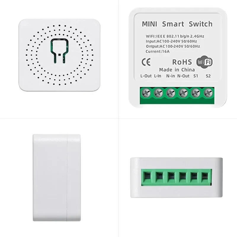 Mini Wifi Smart Switch 2 Way Control Tuya 16A DIY Light Switches Alexa Yandex Alice Smart Google Home APP Voice Control thumbnail 5