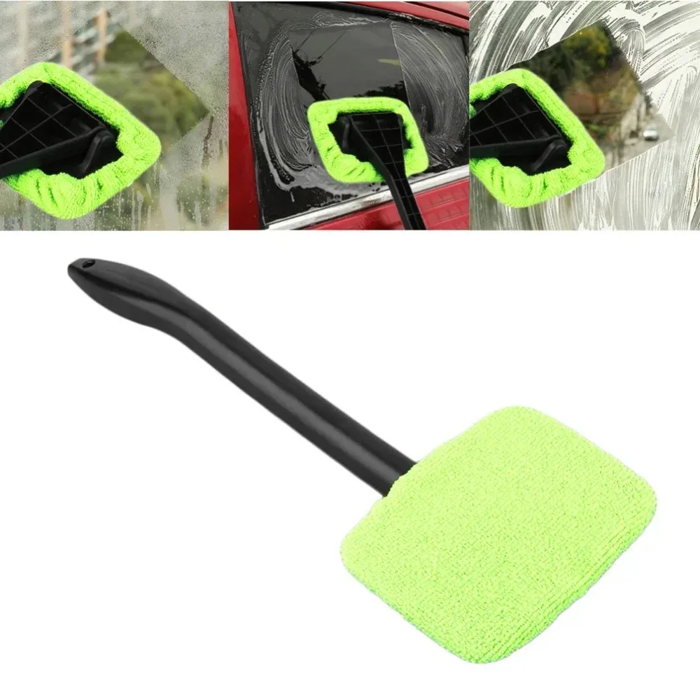 Car Windshield Cleaning Brush Kit Car Window Wiper Home Glass Defogging Dust Towel With Long Handle Cleaner Brush Washing Tool thumbnail 6