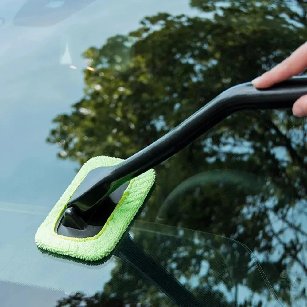 Car Windshield Cleaning Brush Kit Car Window Wiper Home Glass Defogging Dust Towel With Long Handle Cleaner Brush Washing Tool thumbnail 3