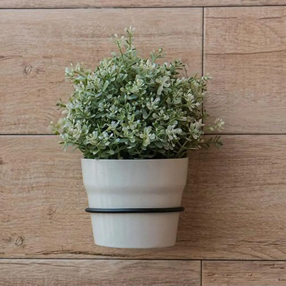 Metal Flower Pot Holder Ring Railing Wall Mounting Planter Pot Stand Stylish Sturdy Planter Rack For Office Outdoor Decor thumbnail 2