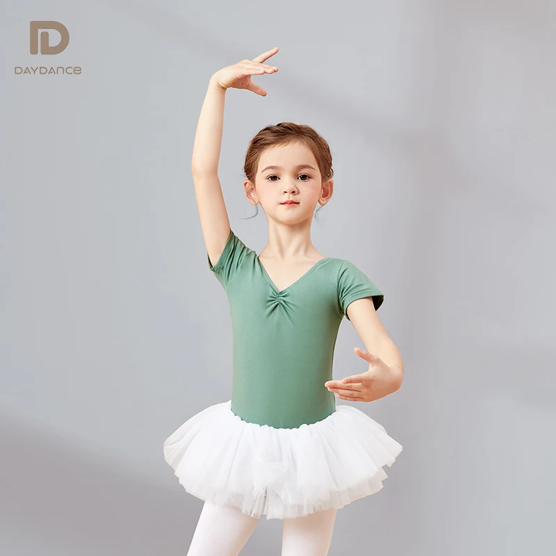 Kids Girls Ballet Leotards Gymnastics Costume Short Sleeve Gymnastics Leotard Dance Bodysuit Ballet Dress Dance Training Wear thumbnail 5