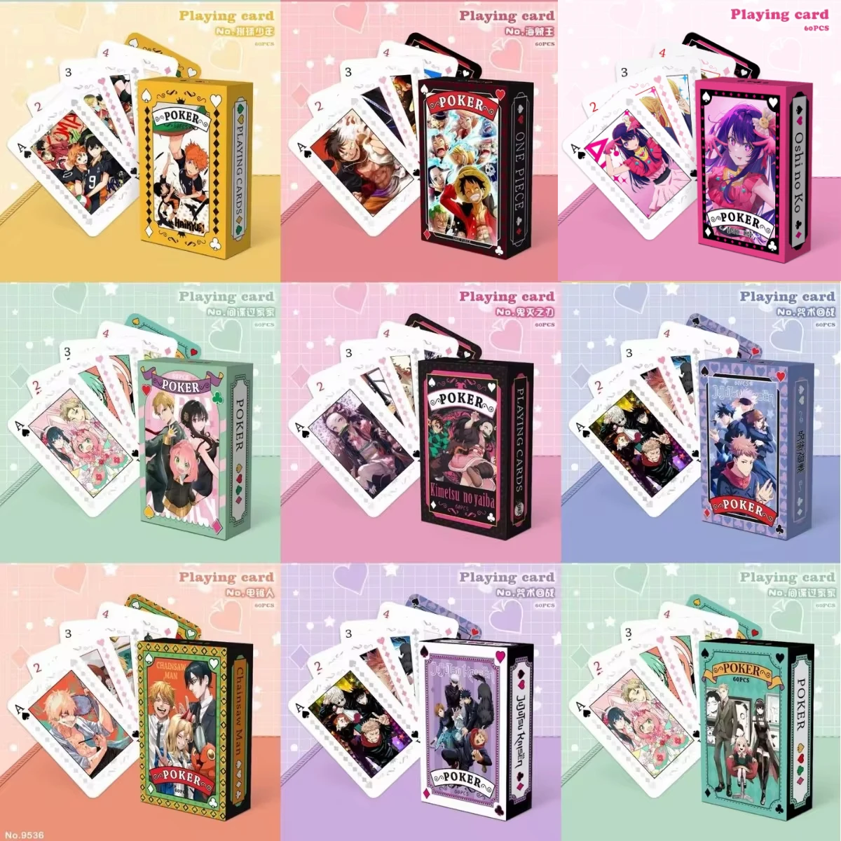 Anime Jujutsu Kaisen Haikyuu Cosplay Board Game Cards Genshin Impact Hardcover Poker Toy Gift