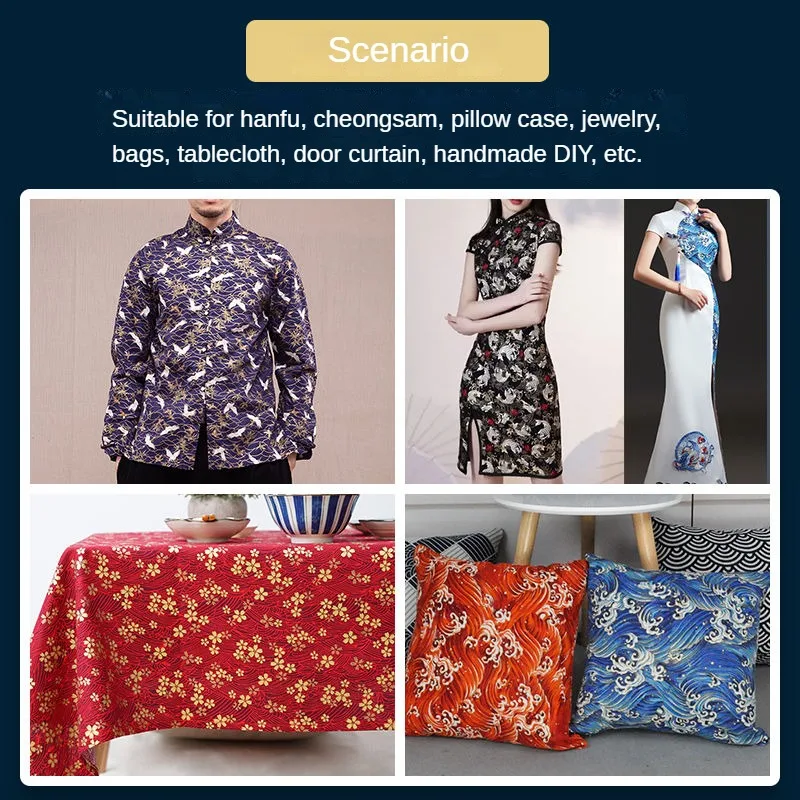 High Quality Printed Bronzing Fabric Japanese By Meters for Hanfu Clothing Sewing Thin Koi Pattern 100% Cotton Cloth Comfortable thumbnail 6