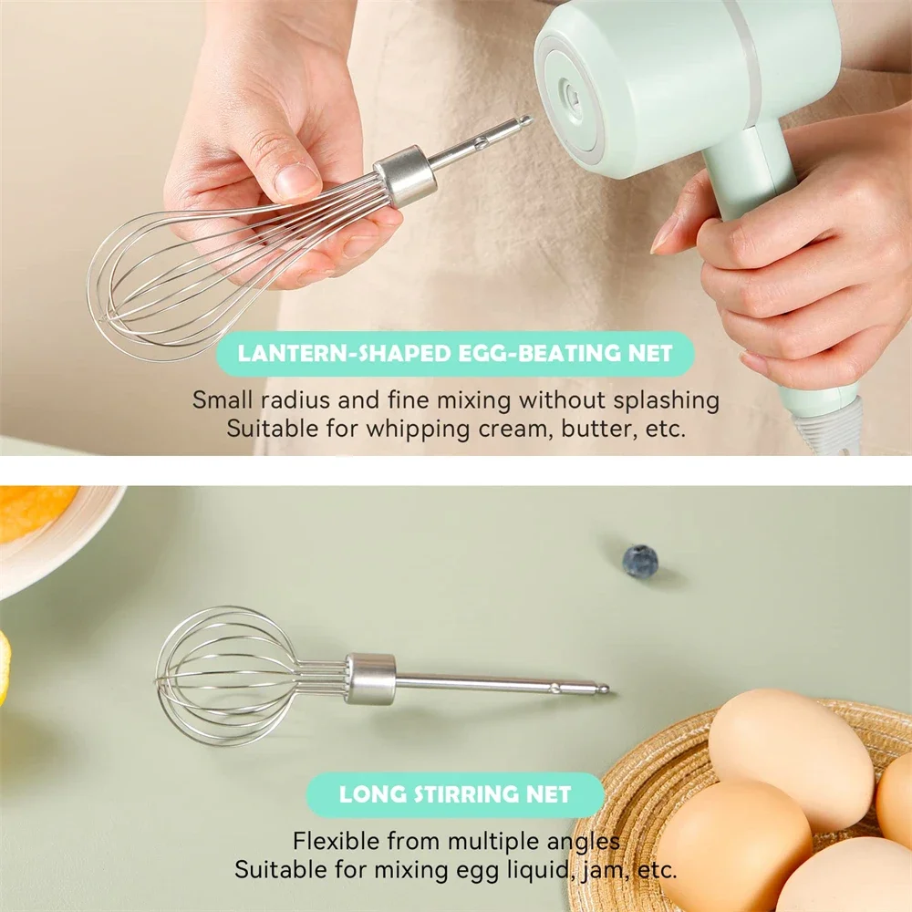 Electric Food Processors Set Portable Blender Mixer Kitchen Tools Hand Mixer Milk Frother Egg Beater Cake Baking Kneading Mixer thumbnail 3