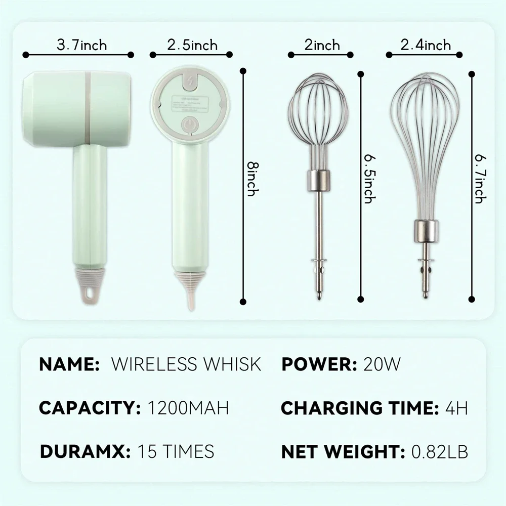 Electric Food Processors Set Portable Blender Mixer Kitchen Tools Hand Mixer Milk Frother Egg Beater Cake Baking Kneading Mixer thumbnail 4