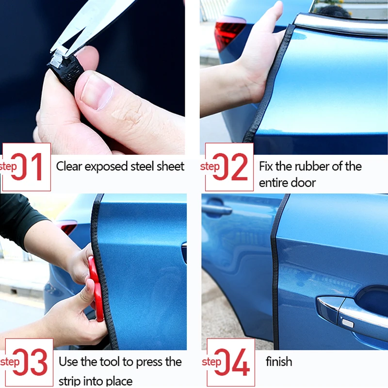 Car Door Edge Protector Universal Auto Door Guard Protective Strips Universal Automobiles Doors Trunk Hood Seal Sealant Strip thumbnail 5