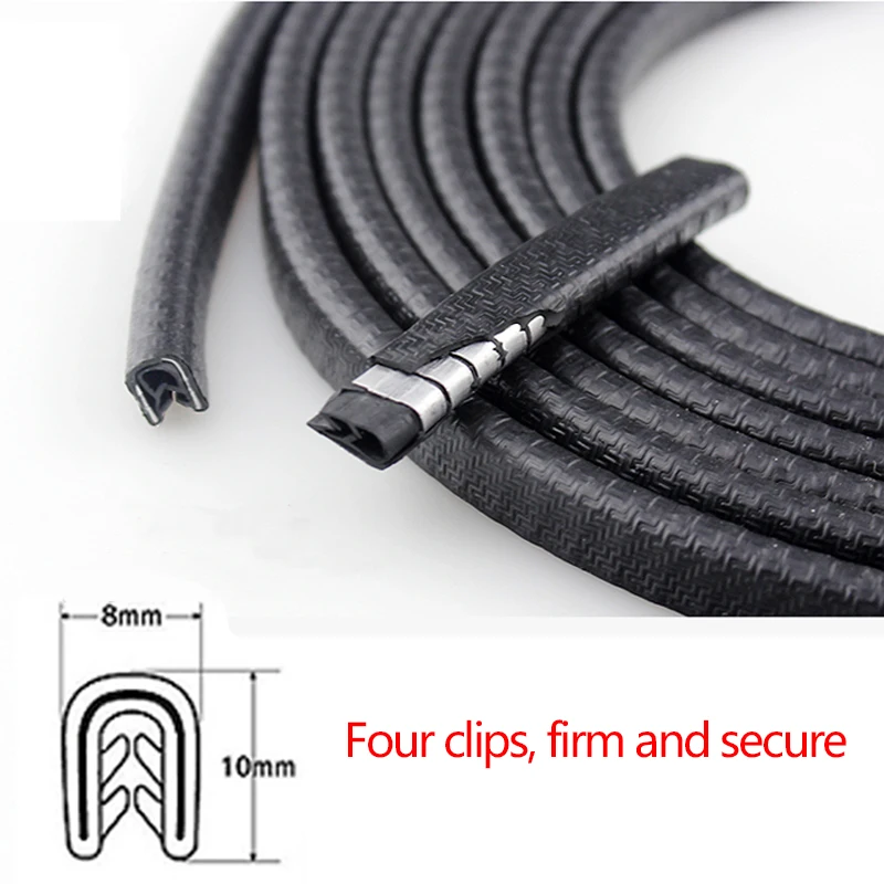 Car Door Edge Protector Universal Auto Door Guard Protective Strips Universal Automobiles Doors Trunk Hood Seal Sealant Strip thumbnail 2