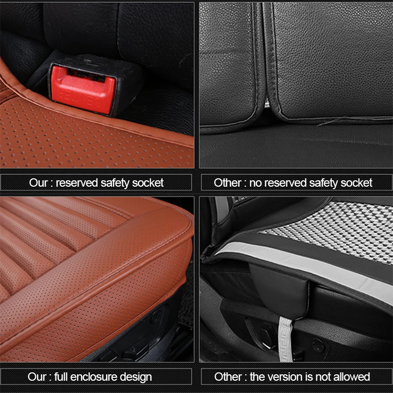 Universal Leather Car Seat Covers interior Automobiles Seats Cover Mats Auto Seat-Cover Cushion Protector Chair Pads Accessories thumbnail 5