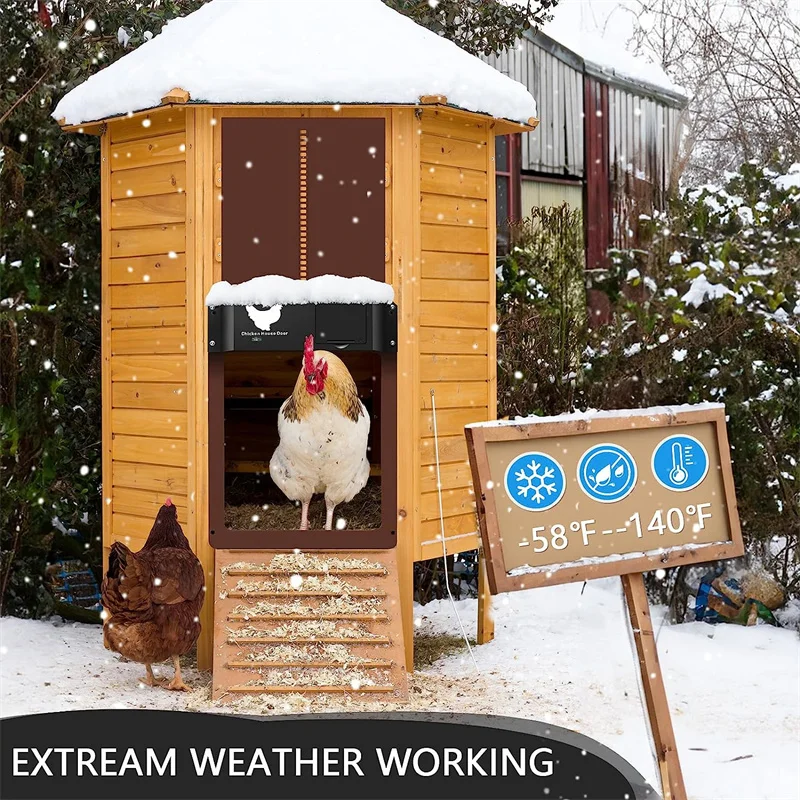 Automatic Chicken Coop Door Chicken House Door Light Sensor Farm Chicken Opener Pets Duck Cage Door Supplies Battery Powered thumbnail 3