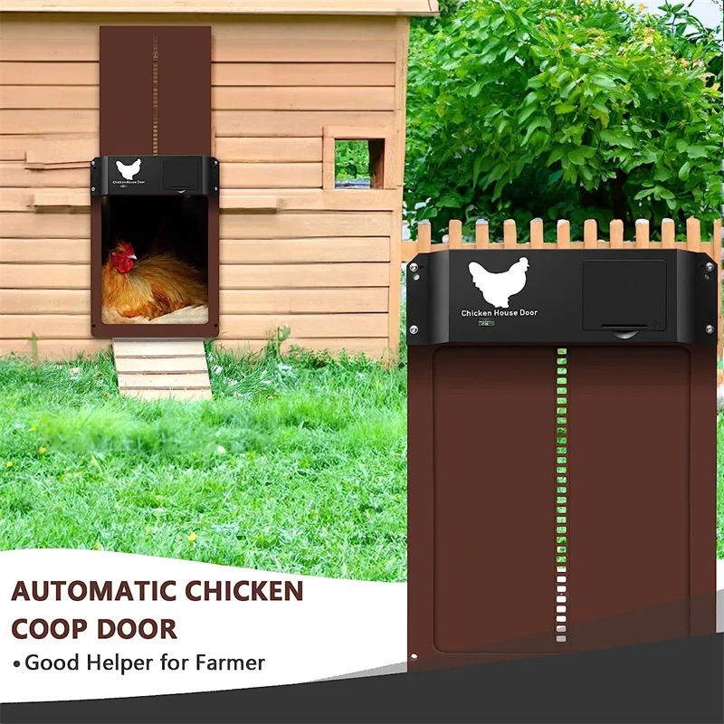 Automatic Chicken Coop Door Chicken House Door Light Sensor Farm Chicken Opener Pets Duck Cage Door Supplies Battery Powered thumbnail 6