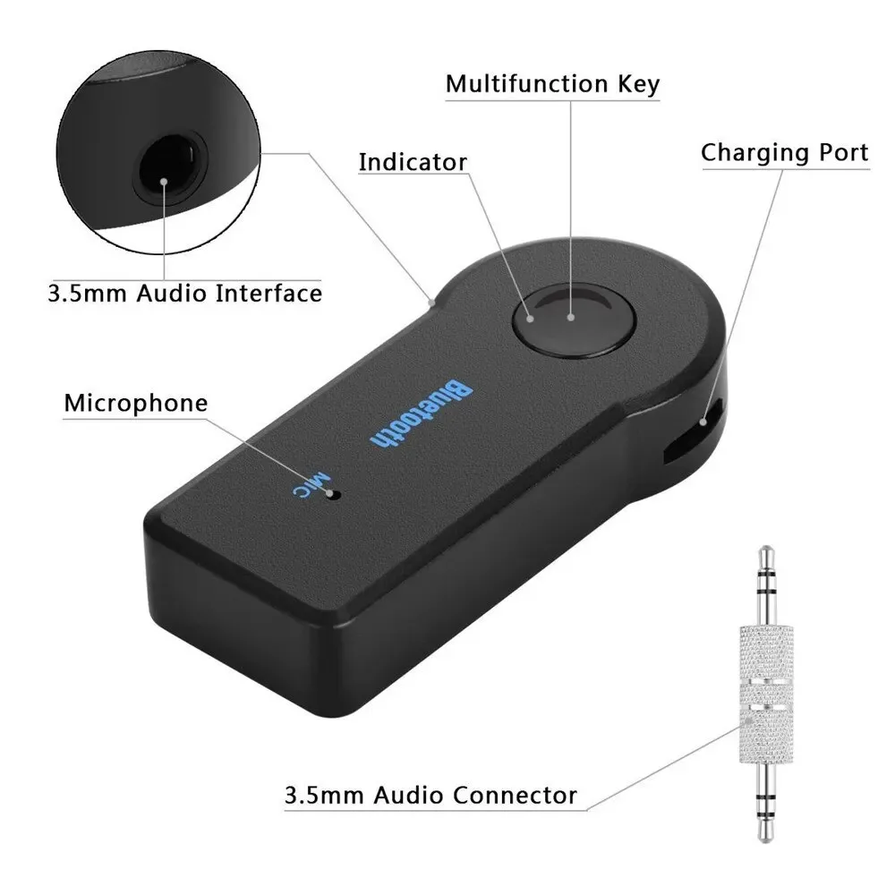 3.5mm Jack Wireless Bluetooth Transceiver Adapter Car Bluetooth 5.0 Receiver For Car Kit Music Audio Aux A2dp Earphone Receiver thumbnail 6