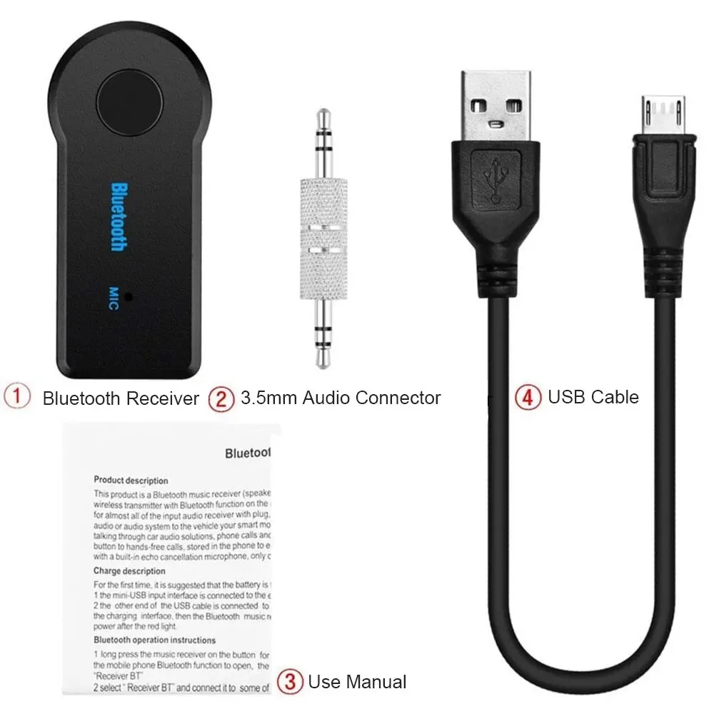 3.5mm Jack Wireless Bluetooth Transceiver Adapter Car Bluetooth 5.0 Receiver For Car Kit Music Audio Aux A2dp Earphone Receiver thumbnail 3