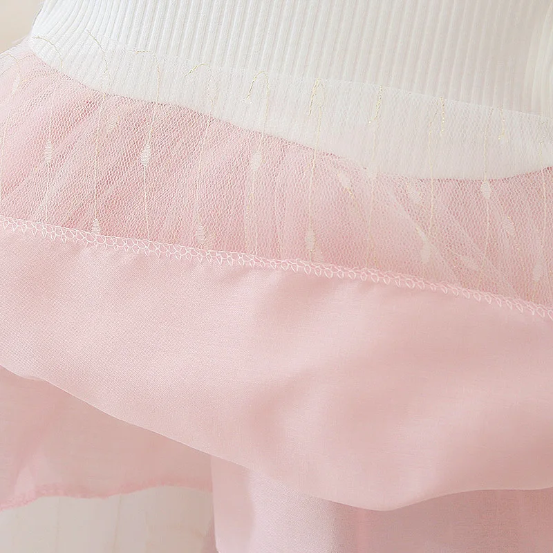 Summer New Baby Girls Dress Sweet Princess Dress Flower Ribbon Mesh Shaggy Gauze Dress Birthday Party Dress thumbnail 6