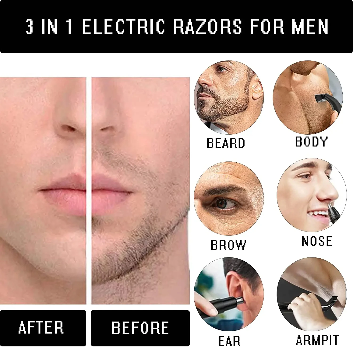 Intimate Areas Haircut Precision Shaver Men Bikini Line Sensitive Razor Balls Eggs Pubic Hair Shaving Trimmer Face Beard Clipper thumbnail 5
