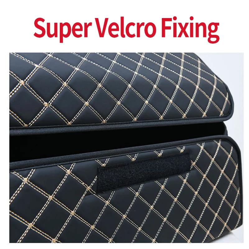 Car Trunk Organizer Box Large Capacity Auto Multiuse Tools Storage Bag Stowing Tidying Leather Folding For Emergency Storage Bo thumbnail 2