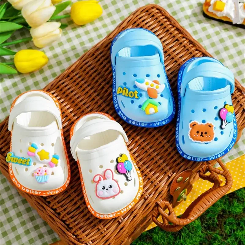 Summer Sandals For Girls Kids Baby Boys Girls Cartoon Baby Sandals Flat Heel Solid Soft Cartoon Slippers Children's Garden Shoes thumbnail 4