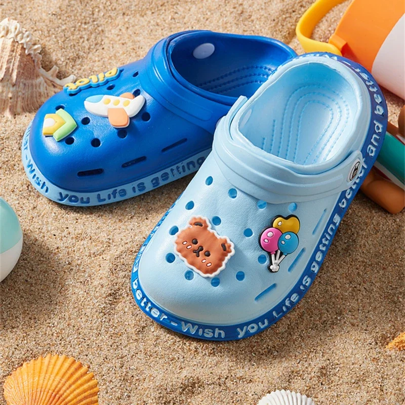 Summer Sandals For Girls Kids Baby Boys Girls Cartoon Baby Sandals Flat Heel Solid Soft Cartoon Slippers Children's Garden Shoes thumbnail 3