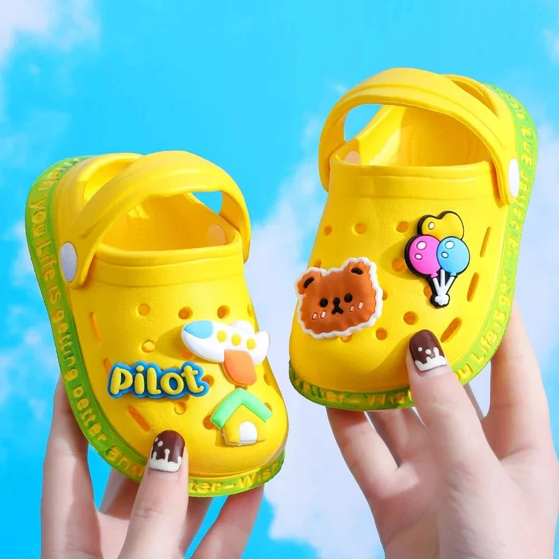 Summer Sandals For Girls Kids Baby Boys Girls Cartoon Baby Sandals Flat Heel Solid Soft Cartoon Slippers Children's Garden Shoes thumbnail 2