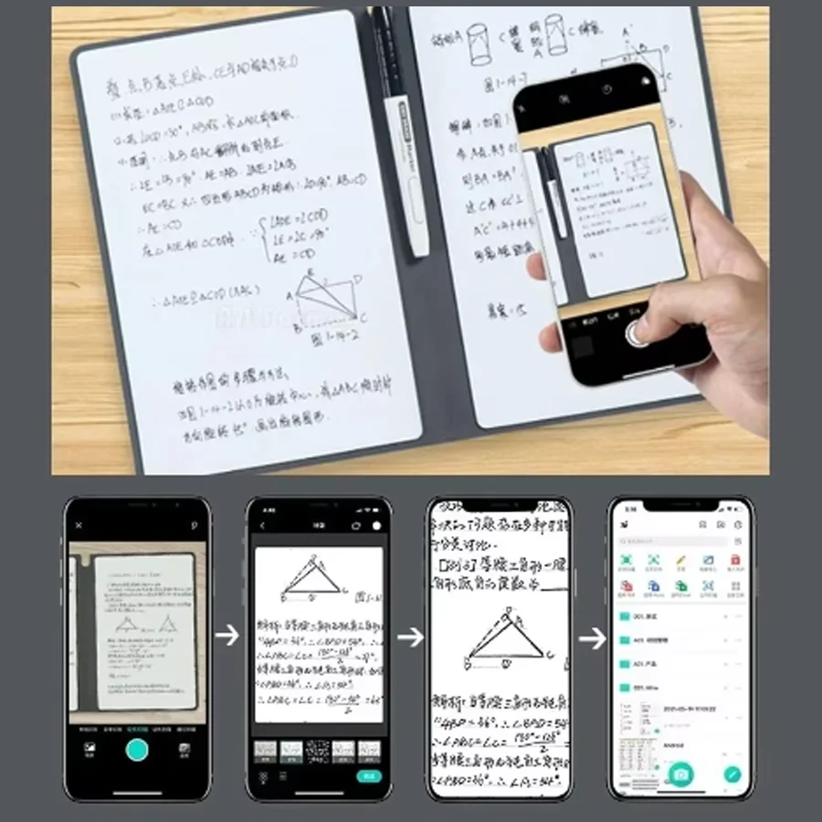 A5 Reusable Whiteboard Notebook Set With Whiteboard Pen Erasing Cloth Leather Memo Pad Weekly Planner Portable Stylish Office thumbnail 6