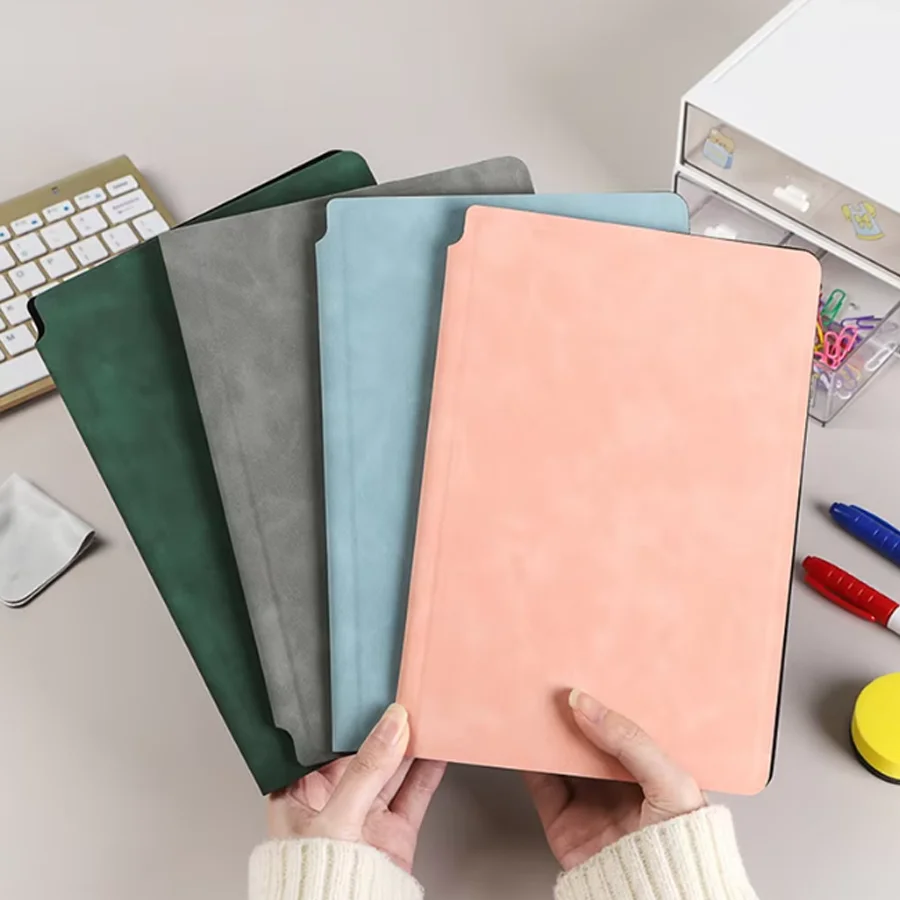 A5 Reusable Whiteboard Notebook Set With Whiteboard Pen Erasing Cloth Leather Memo Pad Weekly Planner Portable Stylish Office thumbnail 5