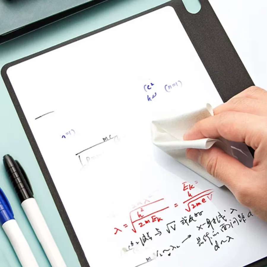 A5 Reusable Whiteboard Notebook Set With Whiteboard Pen Erasing Cloth Leather Memo Pad Weekly Planner Portable Stylish Office thumbnail 2