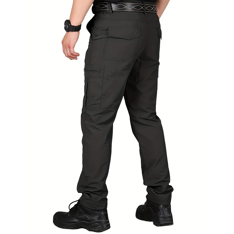 Casual Men Pants Summer Multiple Pockets Cargo Pants Quick Dry Thin Trousers Outdoor Hiking Workout Breathable Long Pant New thumbnail 5