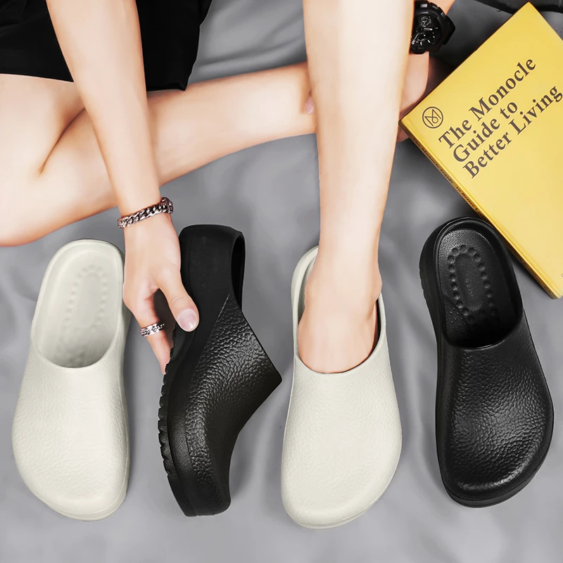 Men Slippers Couples Garden Clog Women Water Proof Chef Shoe Comfortable Sandal Slippers For Pet Workers Outdoor Fishing Shoes thumbnail 4