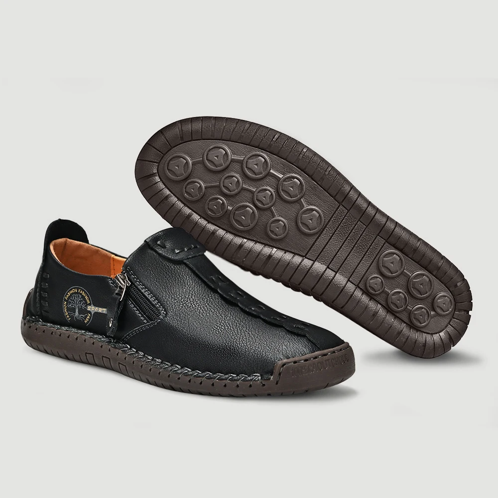 Handmade Leather Men Shoes Casual Slip On Loafers Breathable Leather Shoes Men Flats Hot Sale Moccasins Outdoor Shoes Plus Size thumbnail 4