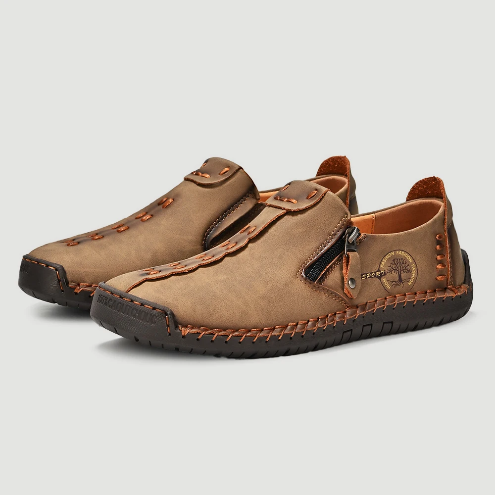 Handmade Leather Men Shoes Casual Slip On Loafers Breathable Leather Shoes Men Flats Hot Sale Moccasins Outdoor Shoes Plus Size thumbnail 3