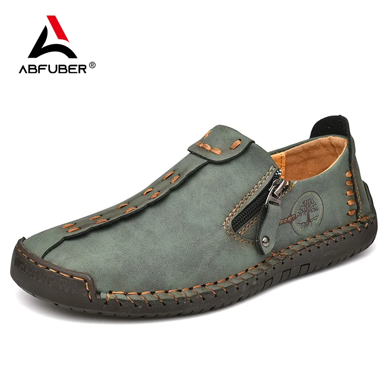 Handmade Leather Men Shoes Casual Slip On Loafers Breathable Leather Shoes Men Flats Hot Sale Moccasins Outdoor Shoes Plus Size thumbnail 5