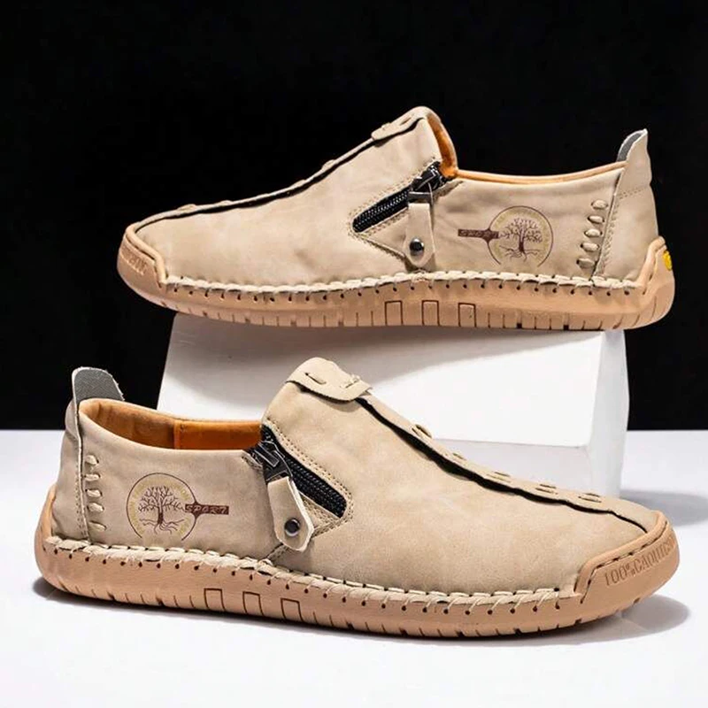 Handmade Leather Men Shoes Casual Slip On Loafers Breathable Leather Shoes Men Flats Hot Sale Moccasins Outdoor Shoes Plus Size thumbnail 6