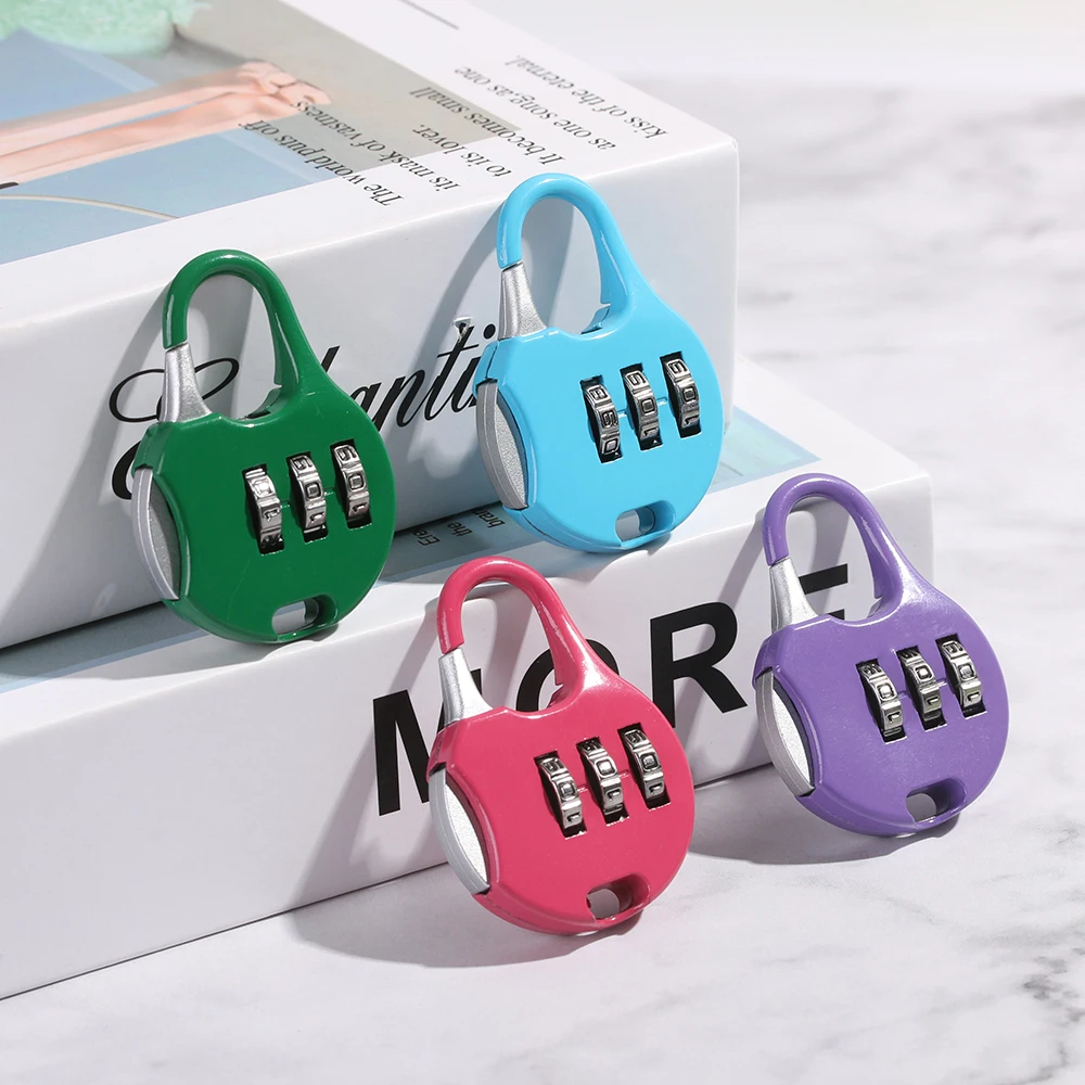 Metal Mini 3 Digit Dial Password Lock Combination Code Padlock Travel Suitcase Diary Protector Security Tool Locker Case Supply thumbnail 2