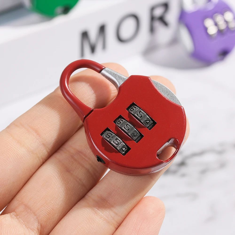 Metal Mini 3 Digit Dial Password Lock Combination Code Padlock Travel Suitcase Diary Protector Security Tool Locker Case Supply thumbnail 5