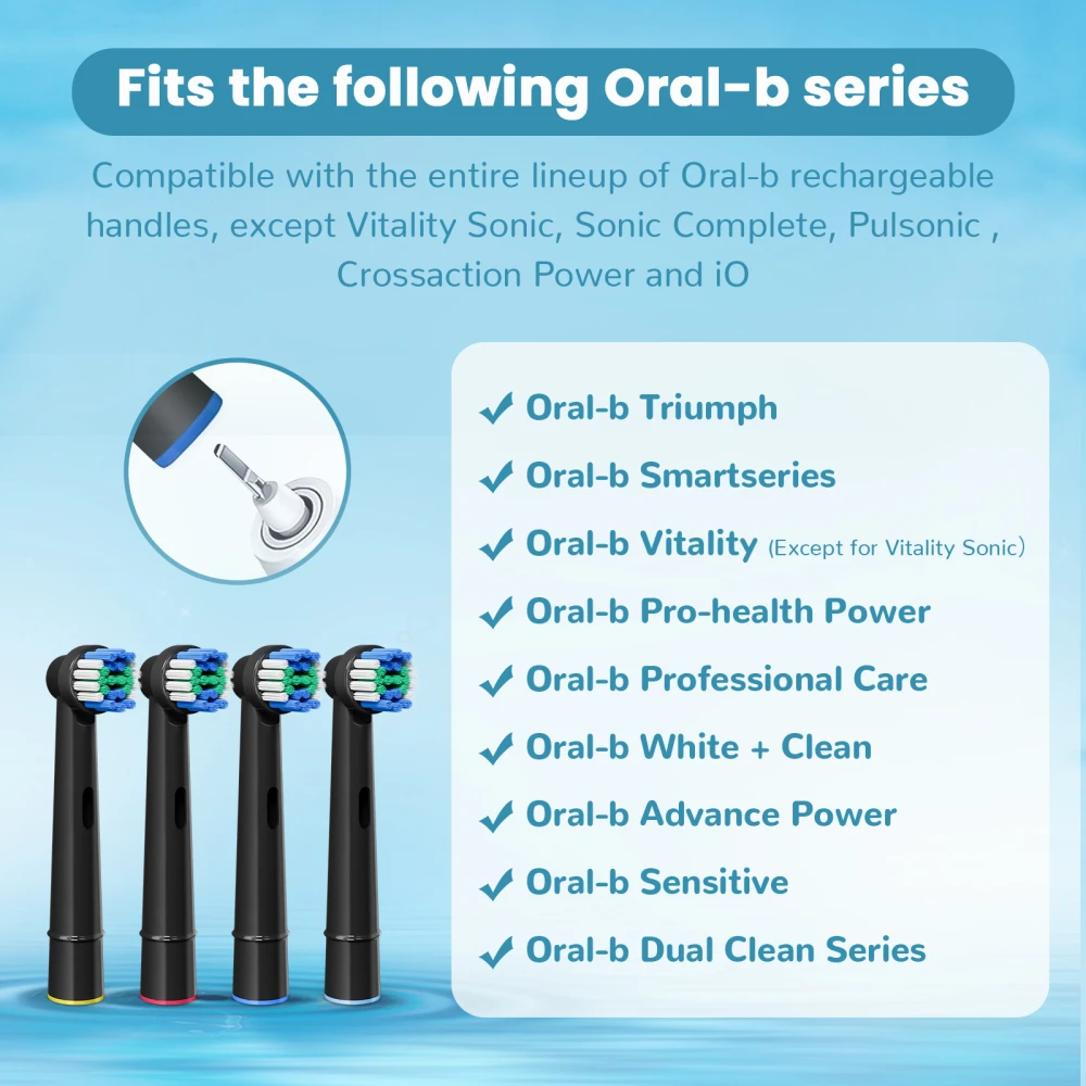 Replacement Toothbrush Heads Compatible with Oral B Braun Professional Electric Brush Heads 1000 1500 3000 6000 7000 7500 8000 thumbnail 2