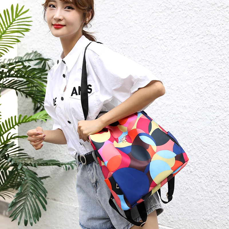 Women's Colorful Anti-Theft Backpack Casual Waterproof Oxford Daily Travel Backpacks for Women Multifunctional Preppy School Bag thumbnail 3