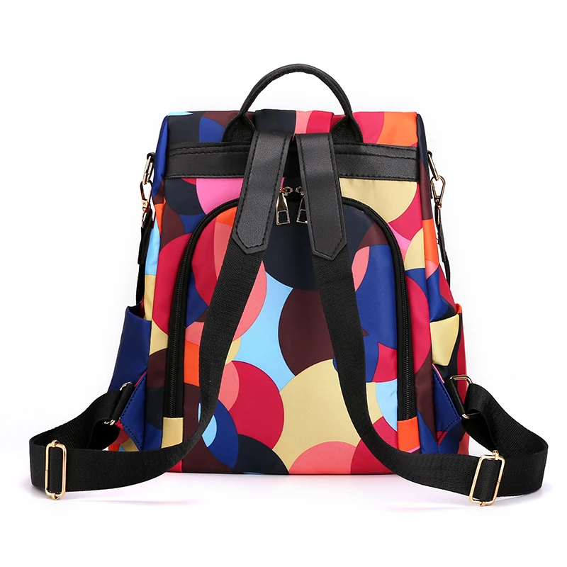 Women's Colorful Anti-Theft Backpack Casual Waterproof Oxford Daily Travel Backpacks for Women Multifunctional Preppy School Bag thumbnail 5