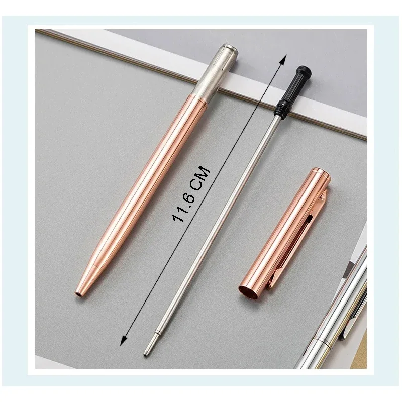 20-200 Pens New Slim Metal Ballpoint Pens Rose Gold Custom Logo Advertising Lettering Engraved Name School Office Supplies Gifts thumbnail 6