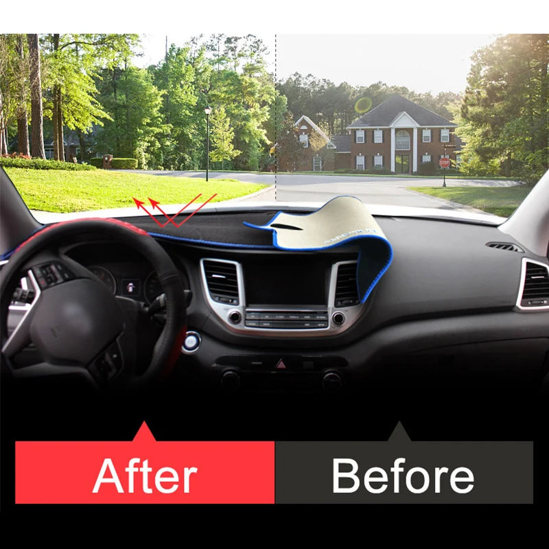 For Hyundai Tucson TL 2015 2016 2017 2018 2019 2020 Car Dashboard Avoid Light Pad Instrument Platform Cover Carpets Accessories thumbnail 2