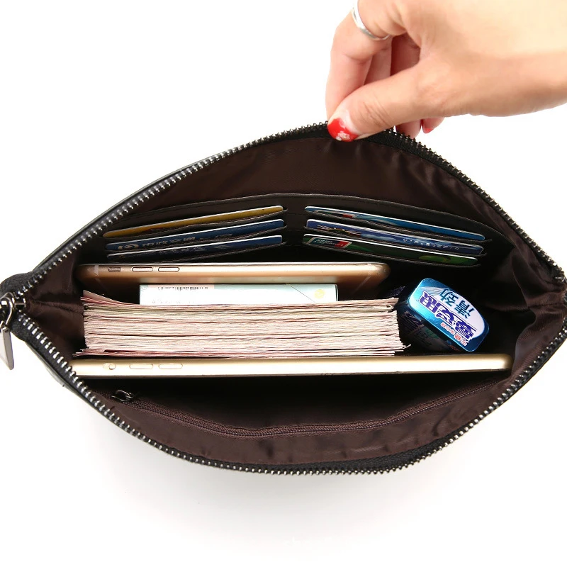 Fashion Brand Design Business Clutch Bag High Quality PU Leather Envelope Bags Casual Travel Men's Wallet Cell Phone Pocket thumbnail 4