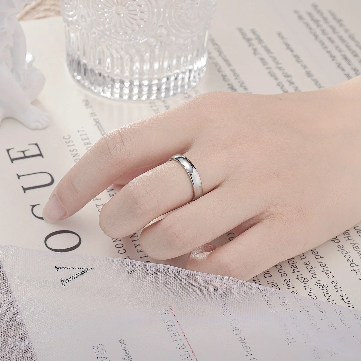 Gold Plated Ring Colour Fashion Women's Simple Couple's Wedding Ring Engagement Jewellery Gift thumbnail 6
