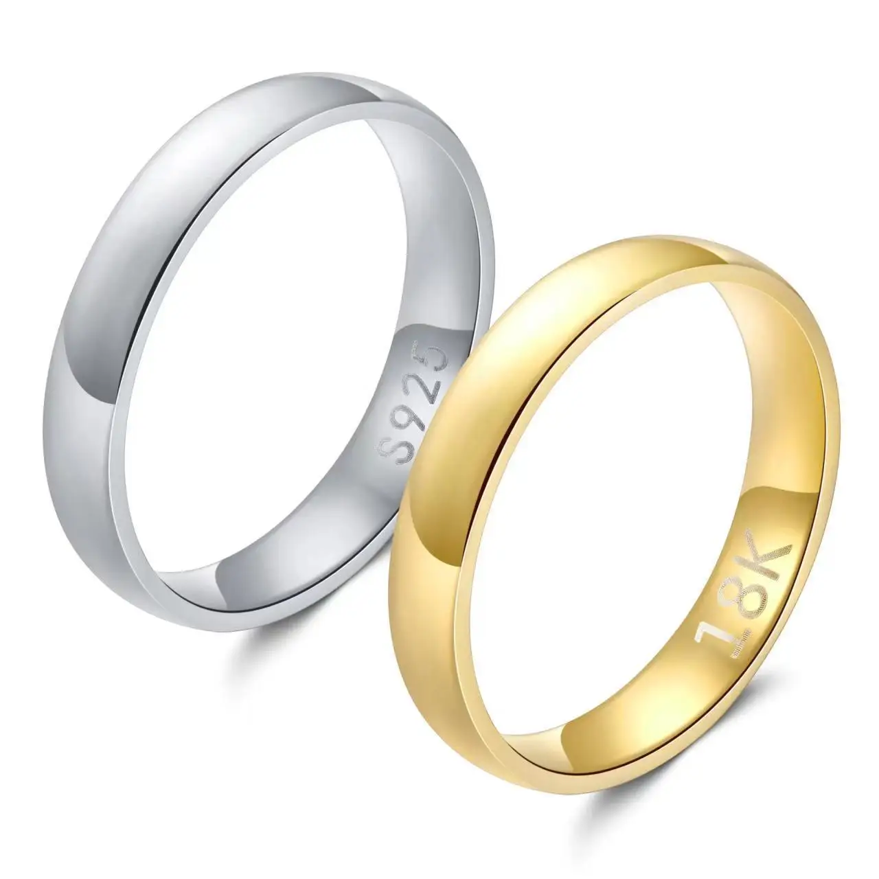 Gold Plated Ring Colour Fashion Women's Simple Couple's Wedding Ring Engagement Jewellery Gift thumbnail 2