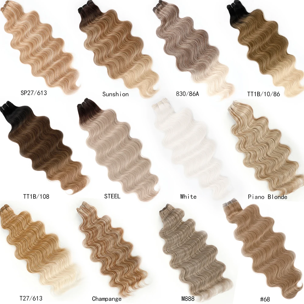 30Inches Ombre Chocolate Brown 6# Blond 613 Body Wave Bundles Soft Nature Synthetic Bio Human-Like Hair Extension Heat Resistant thumbnail 5