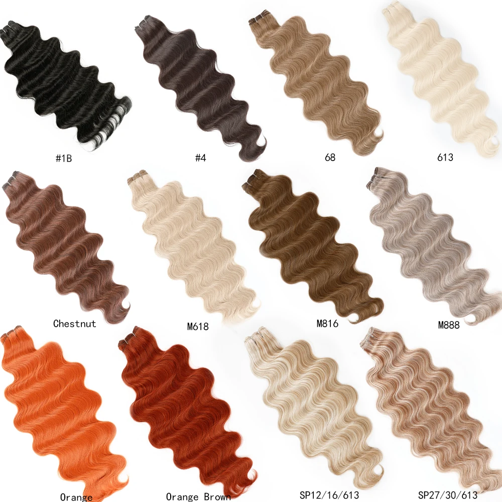 30Inches Ombre Chocolate Brown 6# Blond 613 Body Wave Bundles Soft Nature Synthetic Bio Human-Like Hair Extension Heat Resistant thumbnail 6