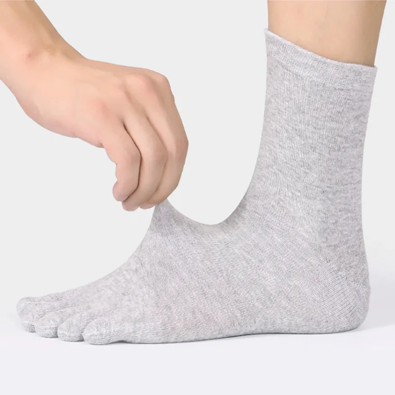 Unisex Toe Socks Men and Women Five Fingers Socks Breathable Cotton Socks Sports Running Solid Color Black White Grey happy Soks thumbnail 6