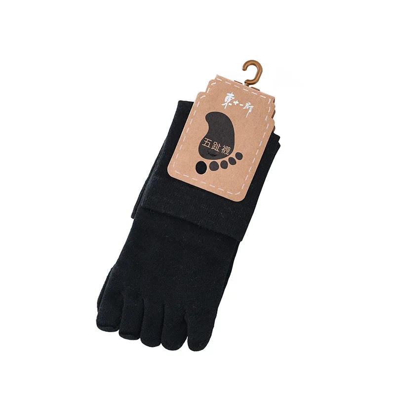Unisex Toe Socks Men and Women Five Fingers Socks Breathable Cotton Socks Sports Running Solid Color Black White Grey happy Soks thumbnail 3