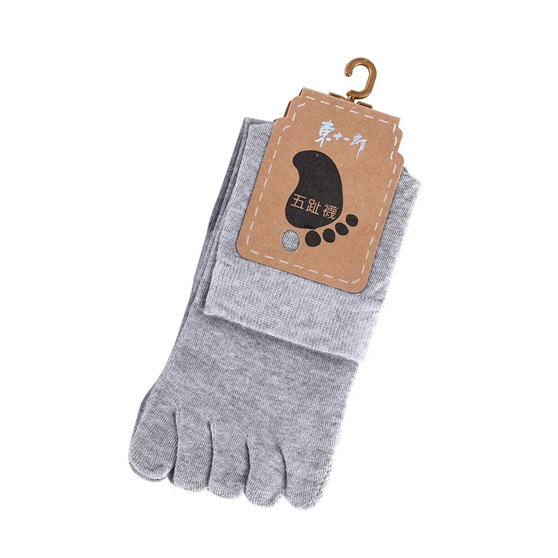 Unisex Toe Socks Men and Women Five Fingers Socks Breathable Cotton Socks Sports Running Solid Color Black White Grey happy Soks thumbnail 4